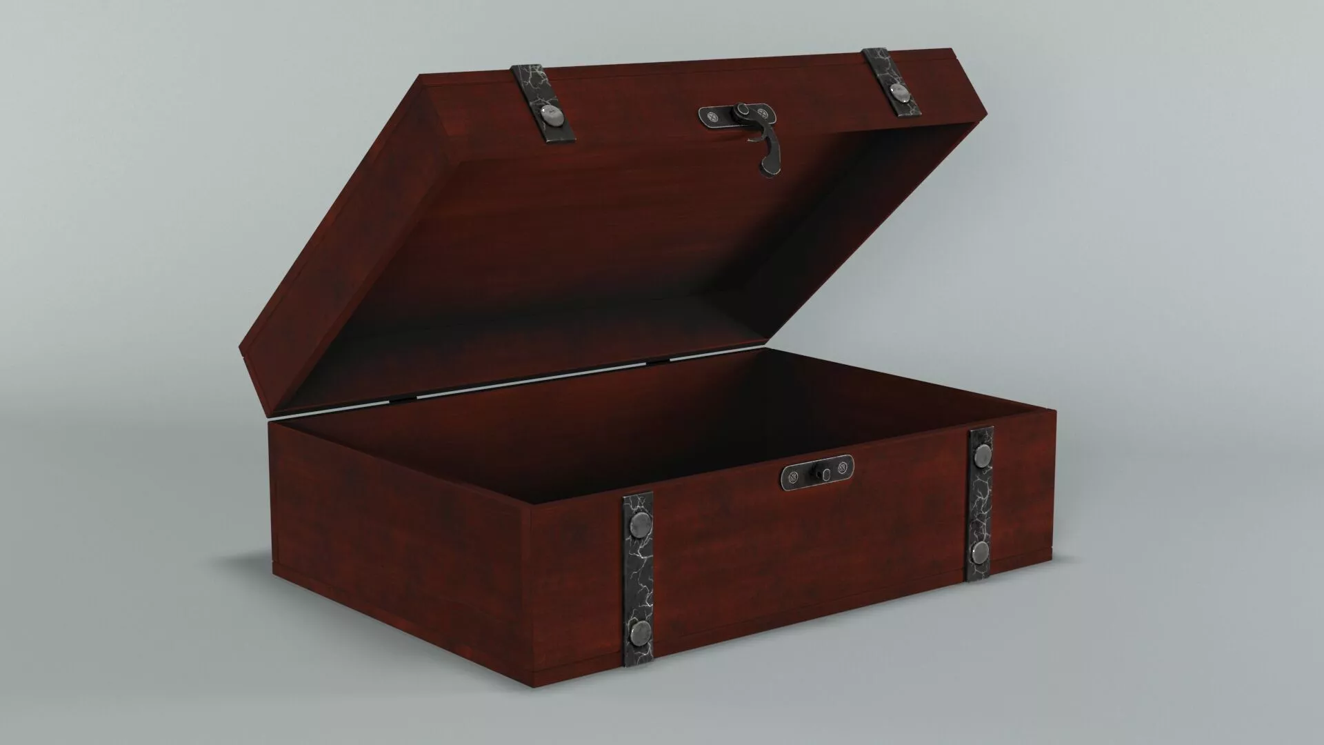 Decorative wooden box Low-poly 3D model