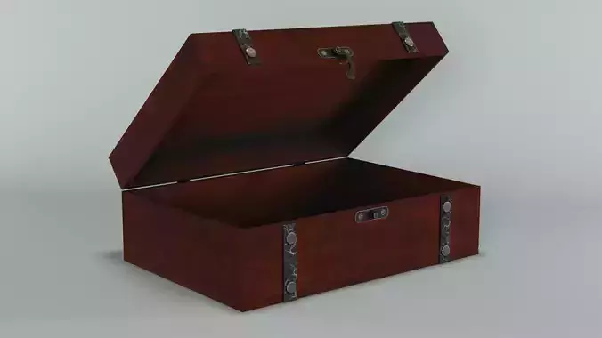 Decorative wooden box Low-poly 3D model