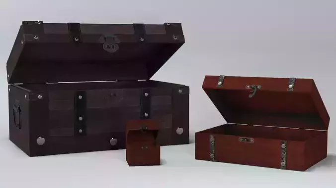 Wooden boxes 3D Model Collection