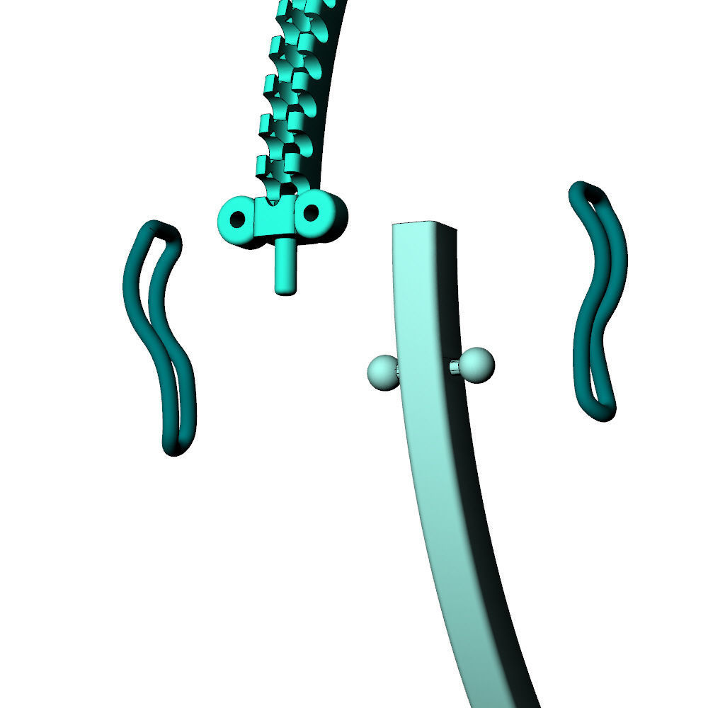 Diamond Bangle Bracelet 1Line 3D print model_13