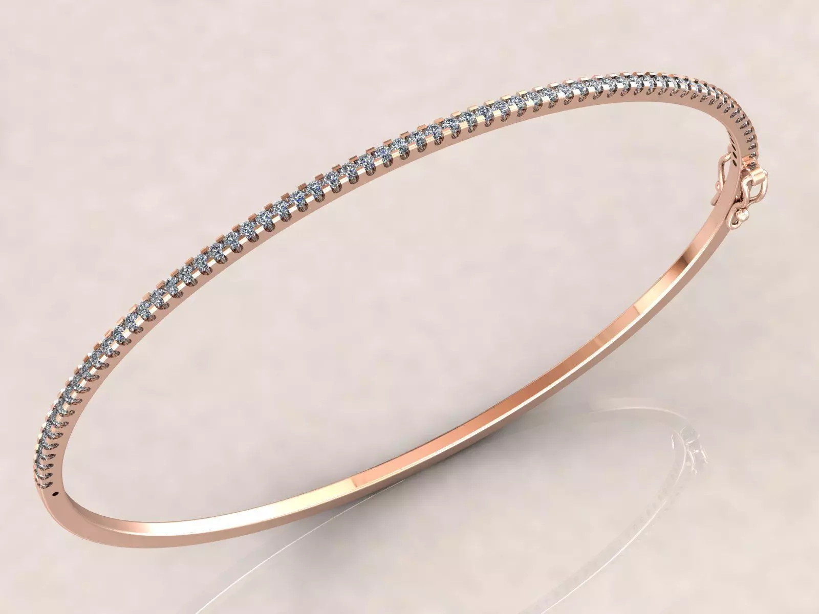 Diamond Bangle Bracelet 1Line 3D print model_0