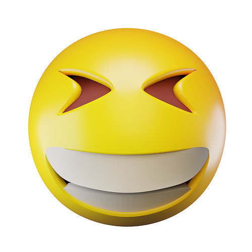 Laugh Face Emoji Low-poly 3D model