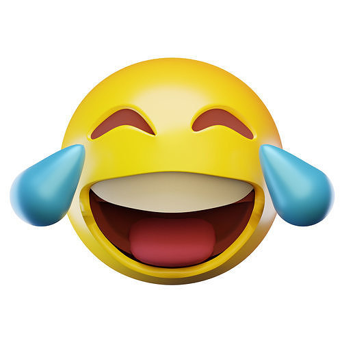 Laugh Till Crying Emoticon Low-poly 3D model