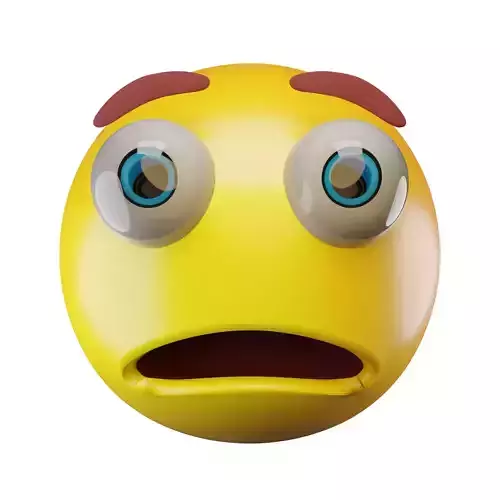Emoji Disappointed Expression Low-poly 3D model