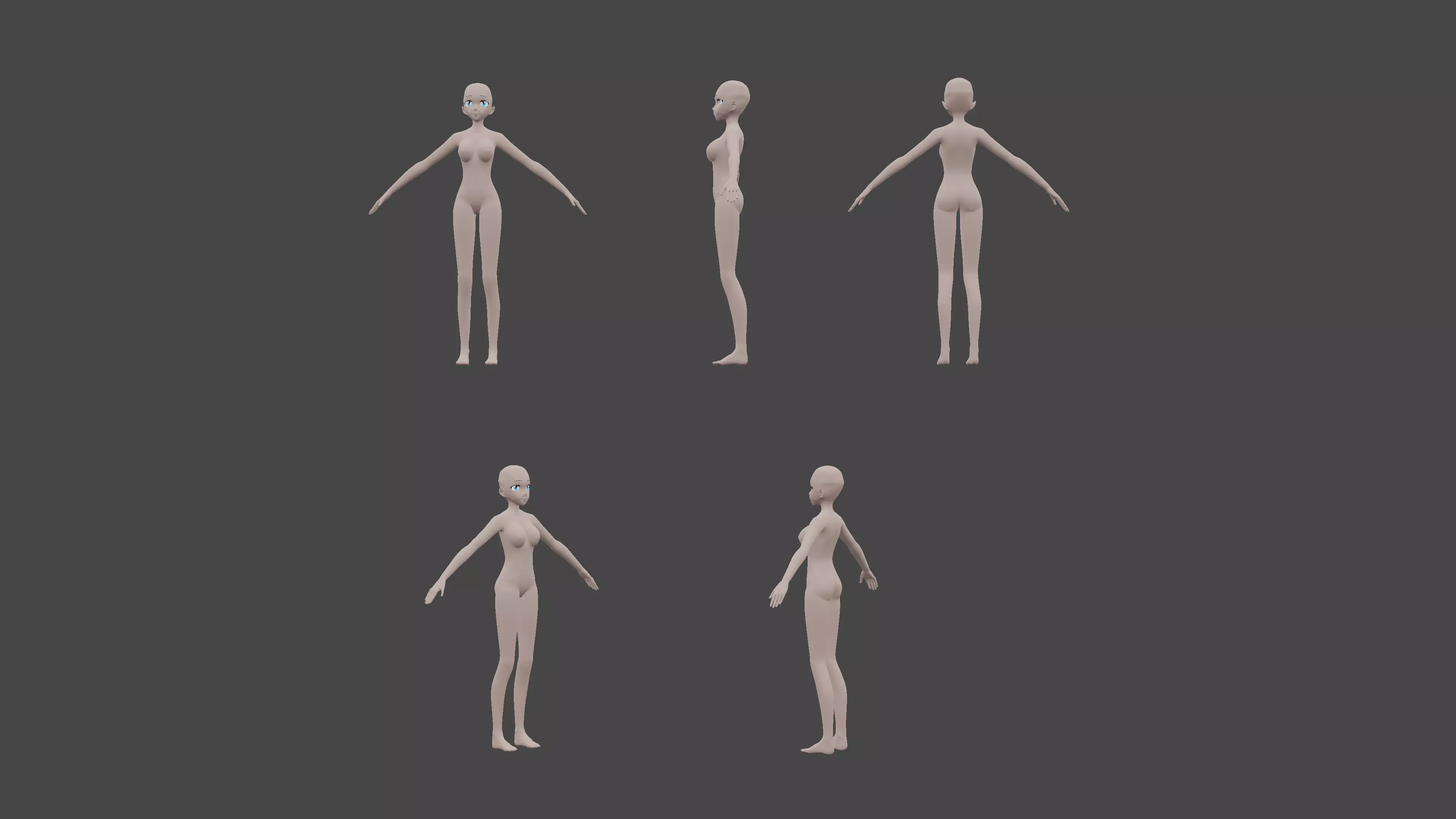 Anime Girl Base Body Free 3D model