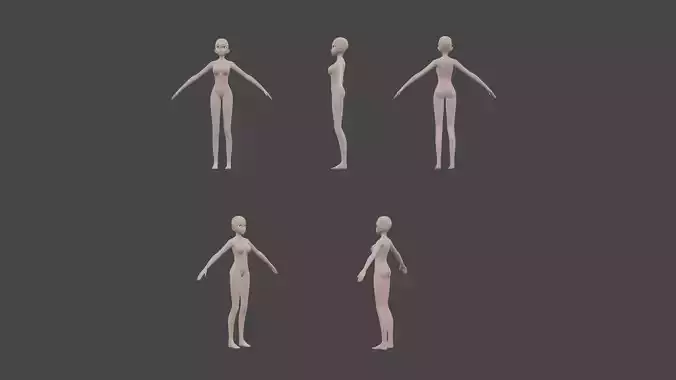 Anime Girl Base Body Free 3D model