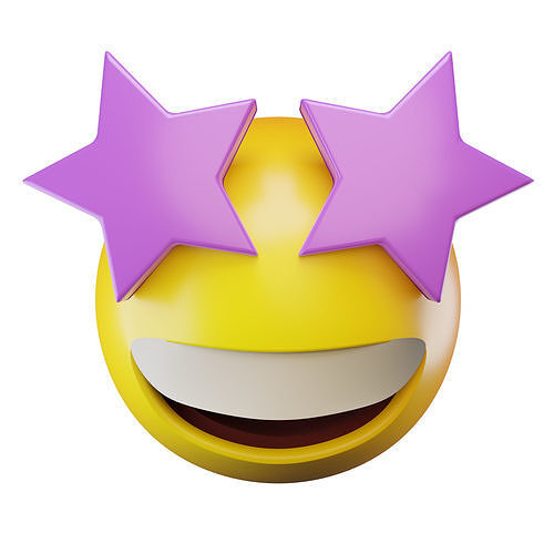 Emoticon Passionate Eye Expression Low-poly 3D model