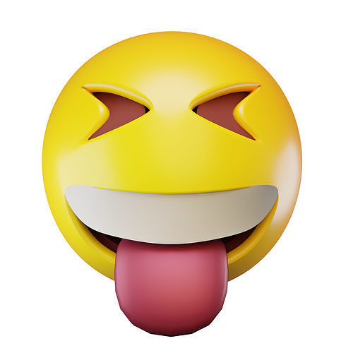 Emoticon Laughing While Teasing Low-poly 3D model