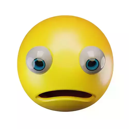 Sad Face Emoticon  Low-poly 3D model