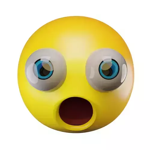 Shocked Face Emoticon Low-poly 3D model