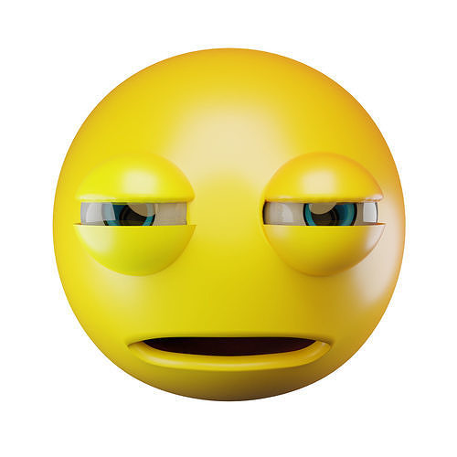 Expressionless Face Emoji Low-poly 3D model