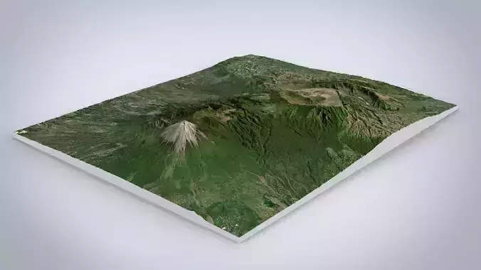 Mountain landscape Volcano Merapi  in Indonesia  3D model