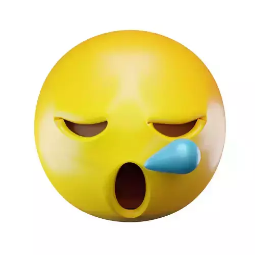 Sleepy Face Expression Emoticon Low-poly 3D model