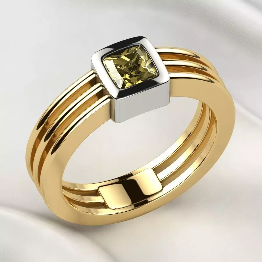 5mm Princess Gold Ring 3D print model_0