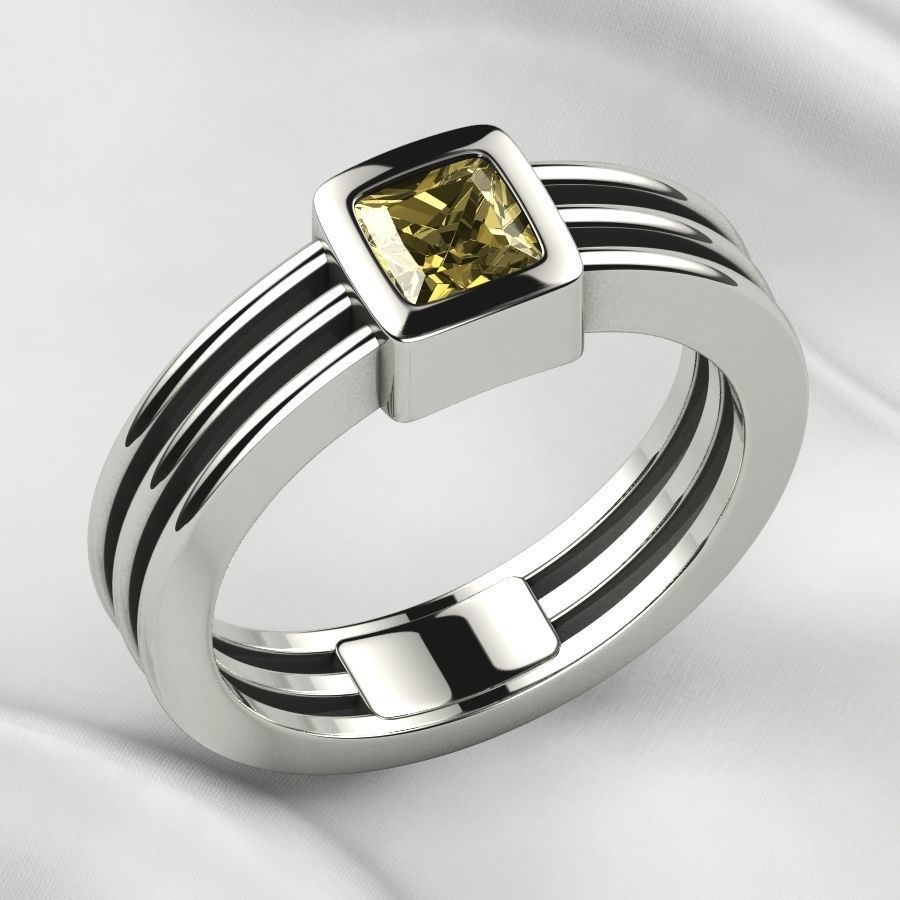 5mm Princess Gold Ring 3D print model_9