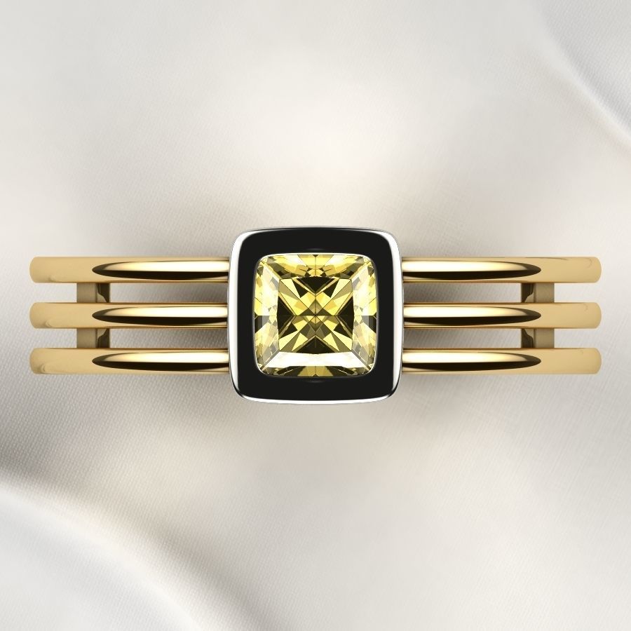 5mm Princess Gold Ring 3D print model_14