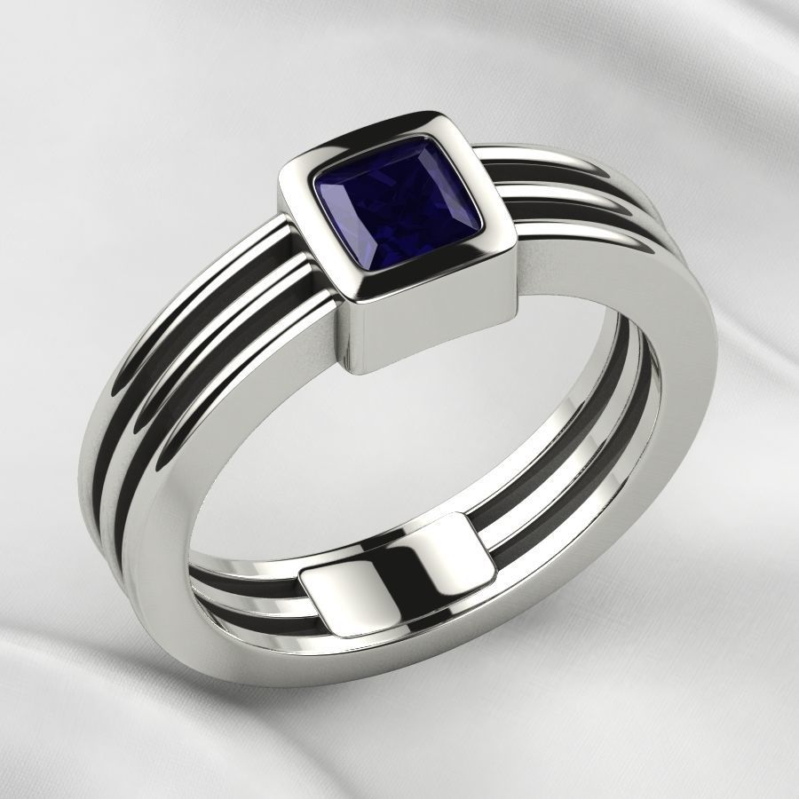 5mm Princess Gold Ring 3D print model_11