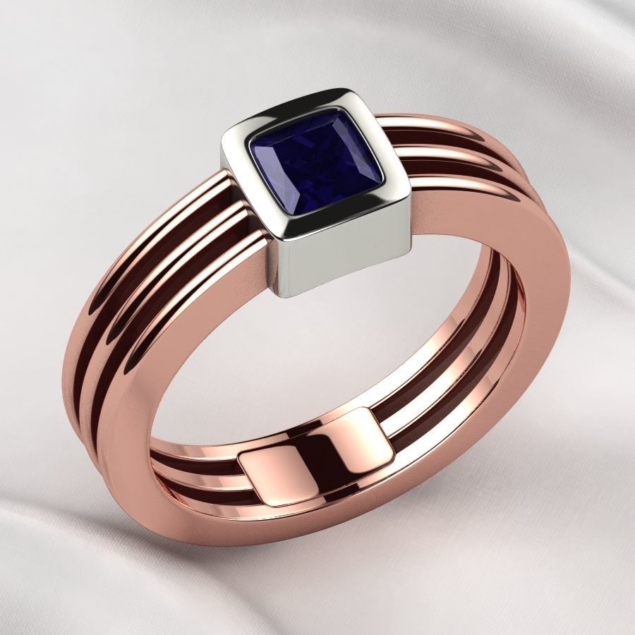 5mm Princess Gold Ring 3D print model_6