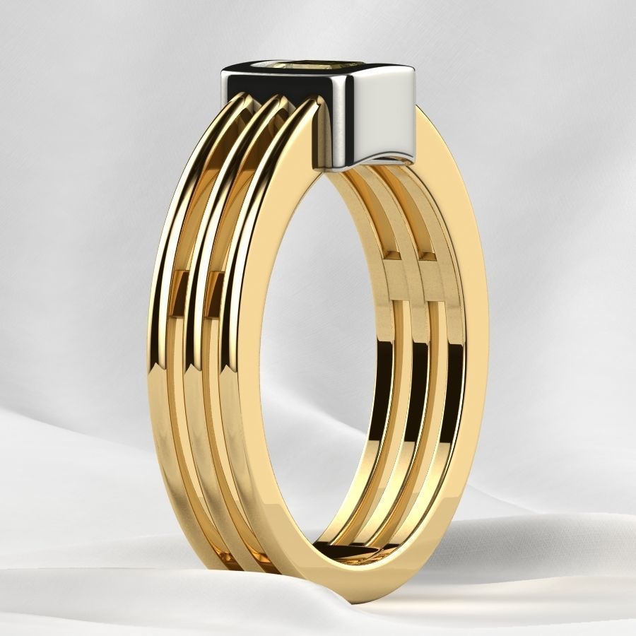 5mm Princess Gold Ring 3D print model_19