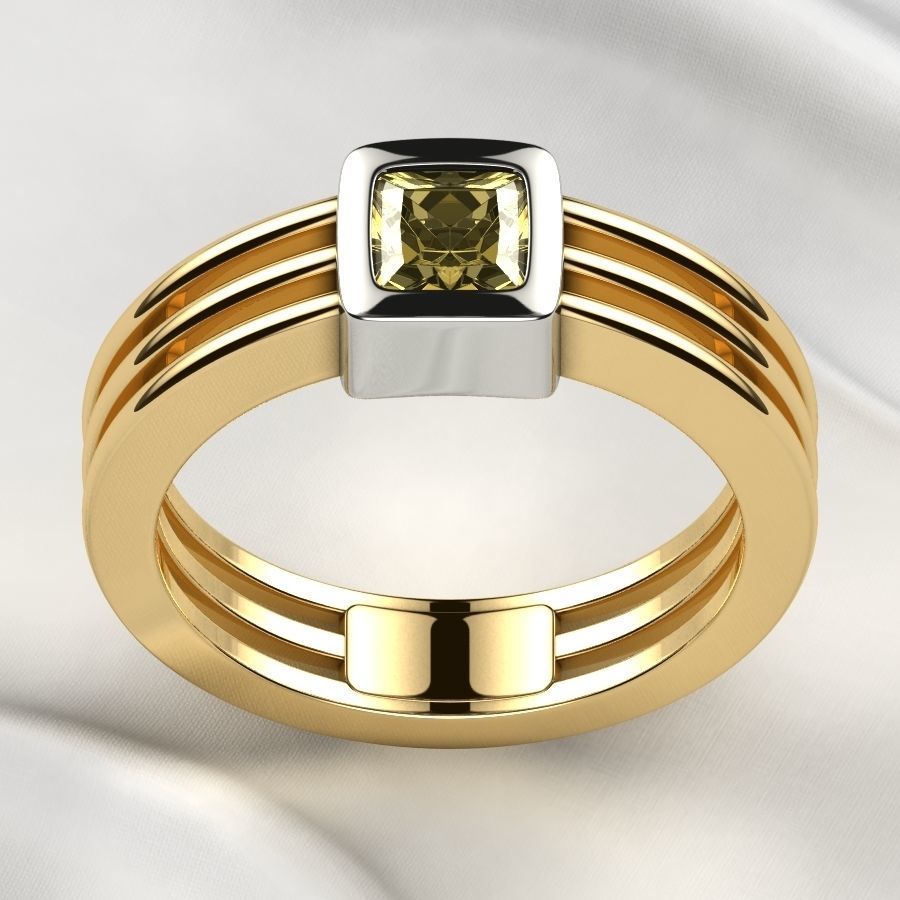 5mm Princess Gold Ring 3D print model_13