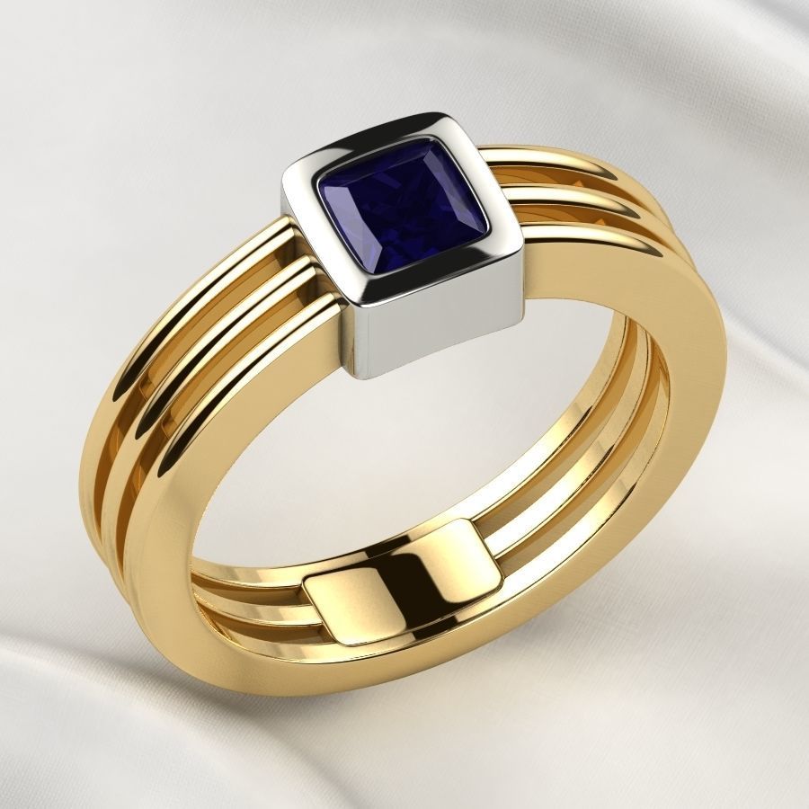 5mm Princess Gold Ring 3D print model_2
