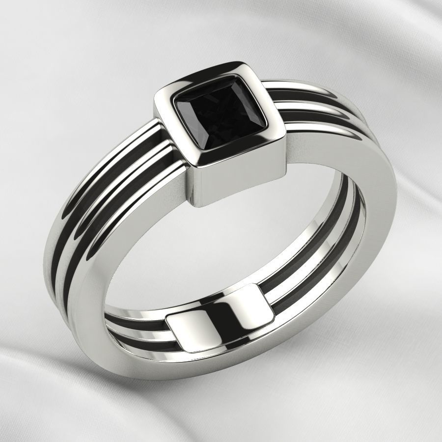 5mm Princess Gold Ring 3D print model_10