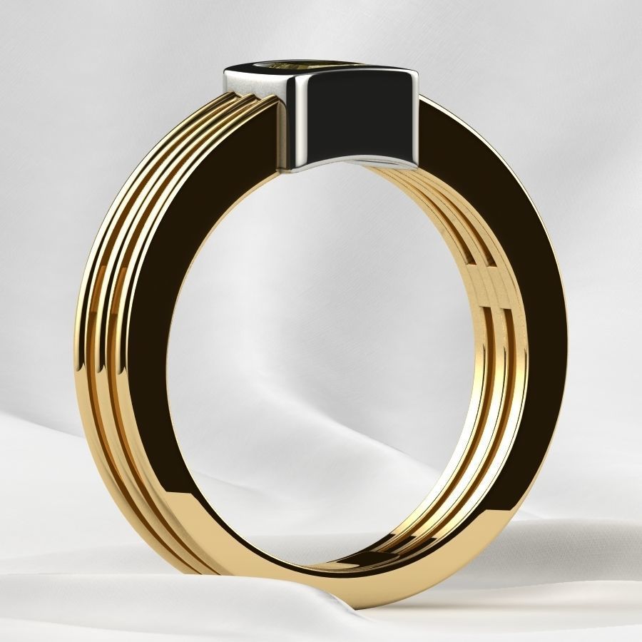 5mm Princess Gold Ring 3D print model_17