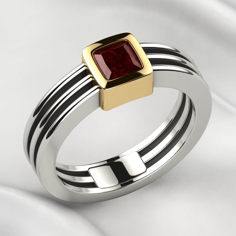 5mm Princess Gold Ring 3D print model_12