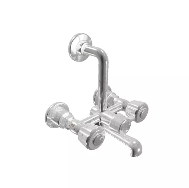 Rusty Chrome Shower Tap Low-poly 3D model_0
