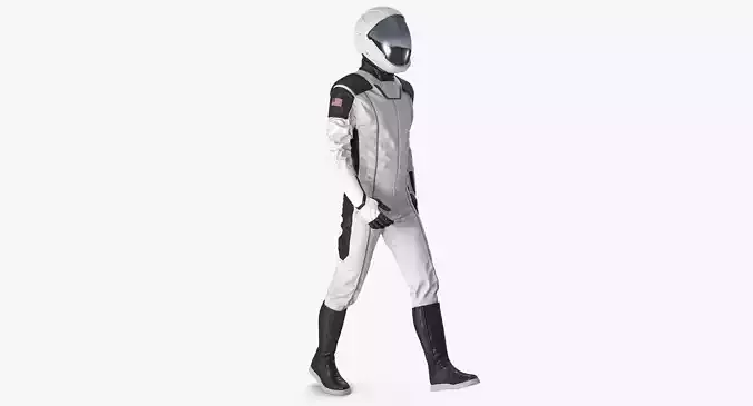 Futuristic Space Suit Walking Pose