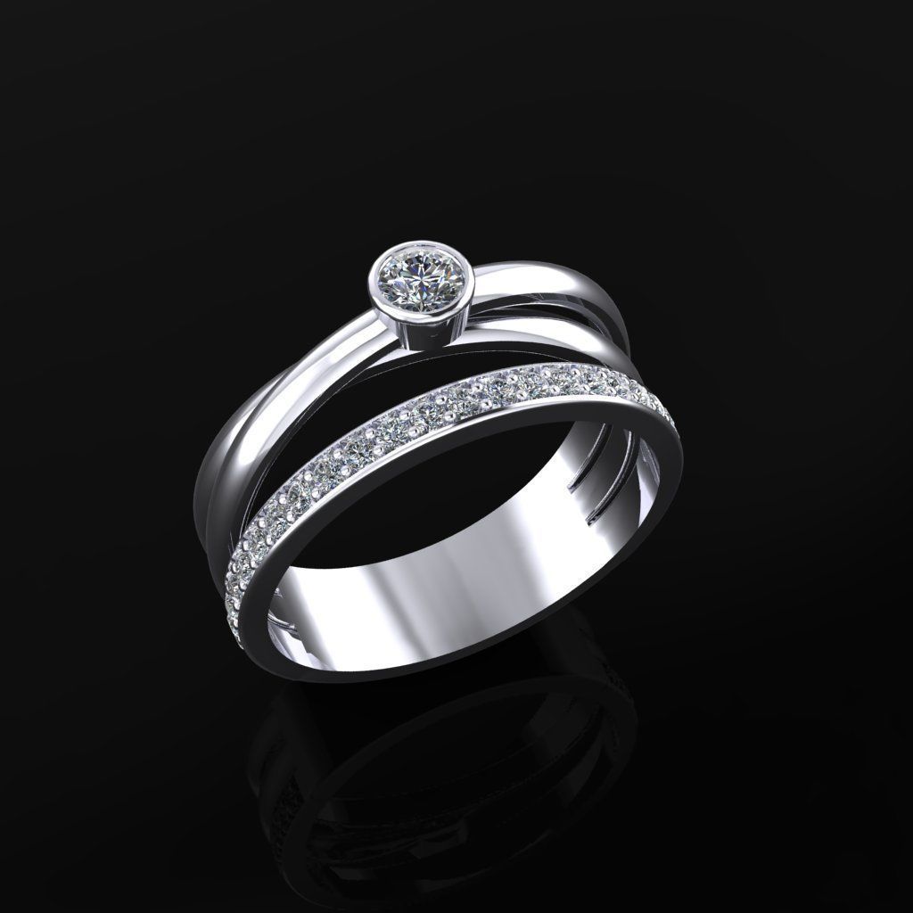 Woman Ring 01 3D print model_2