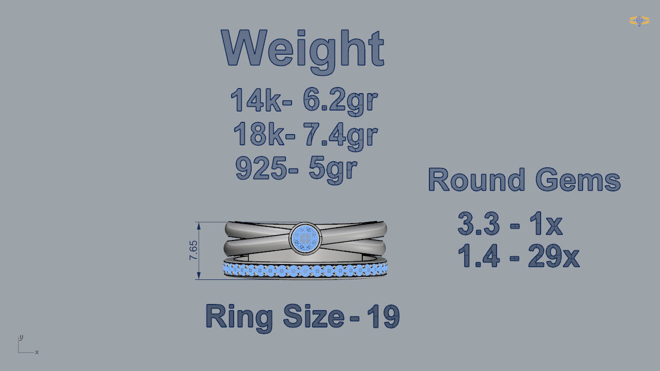 Woman Ring 01 3D print model_3