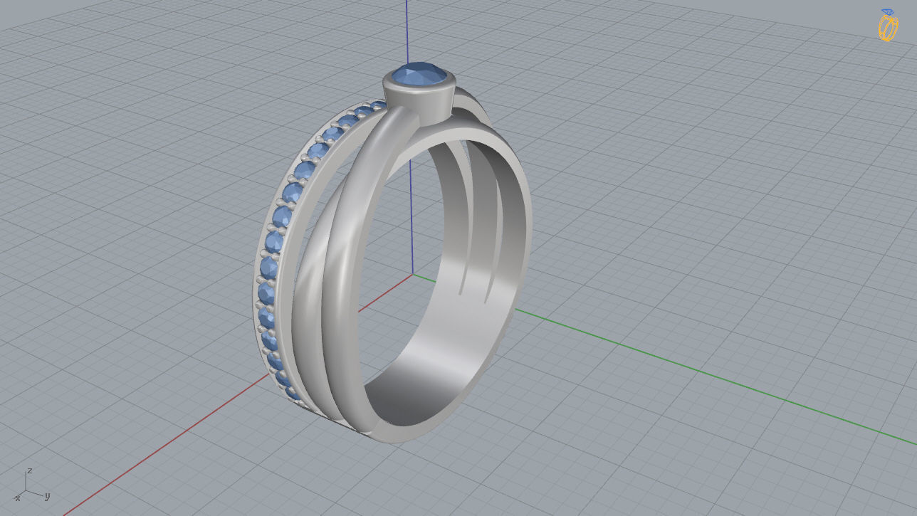 Woman Ring 01 3D print model_9