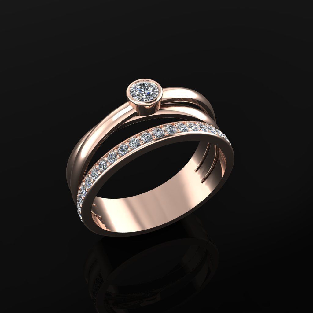 Woman Ring 01 3D print model_1