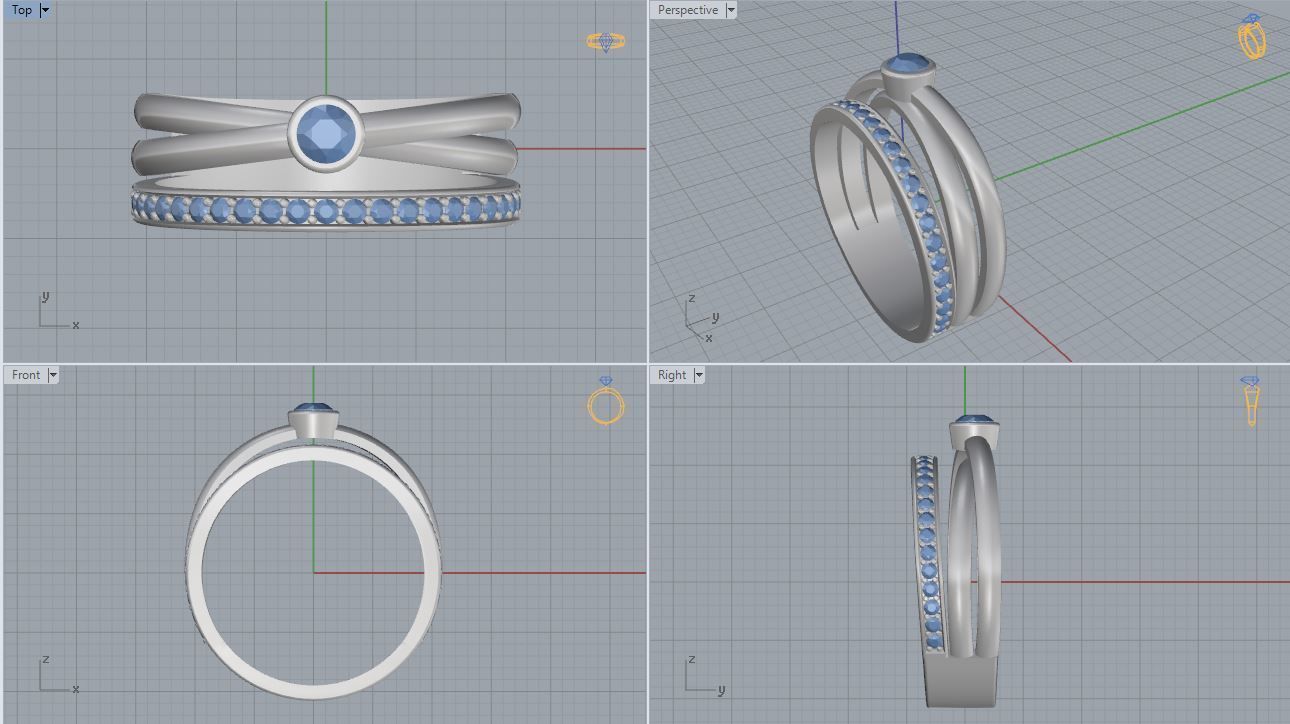 Woman Ring 01 3D print model_5