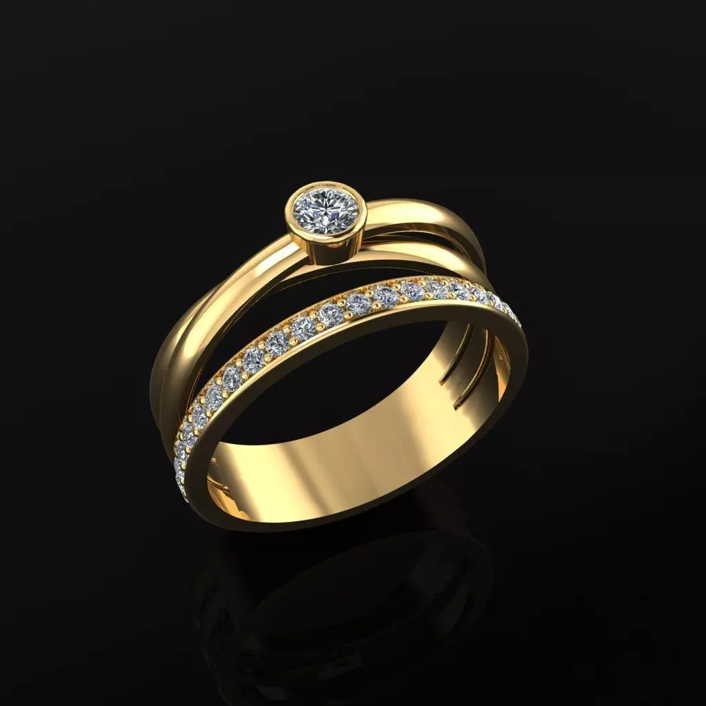 Woman Ring 01 3D print model_0