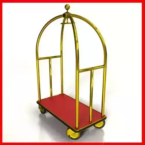 Hotel Luggage Cart High Detail 3D model