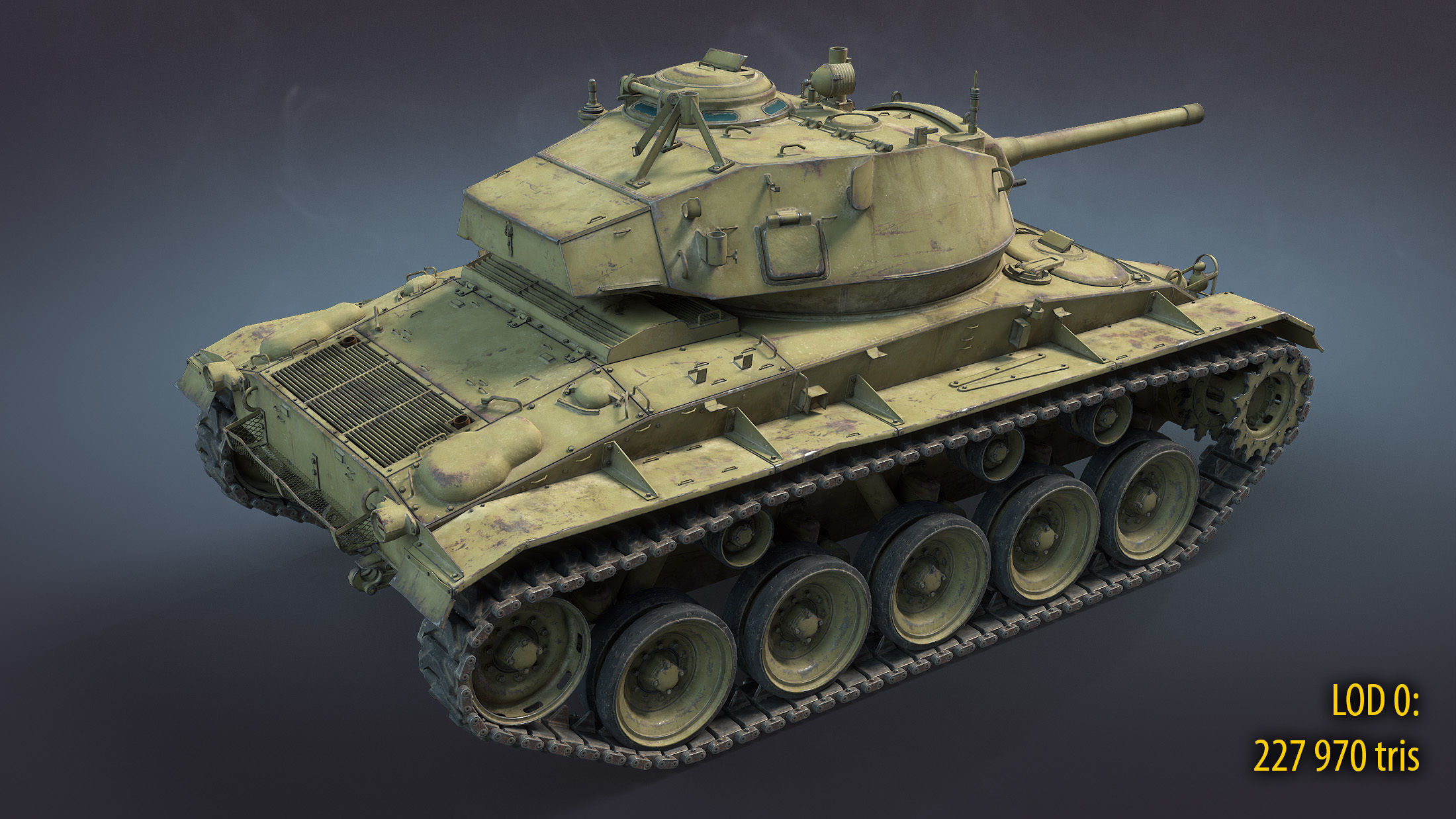 M24 Chaffee Low-poly 3D model_23
