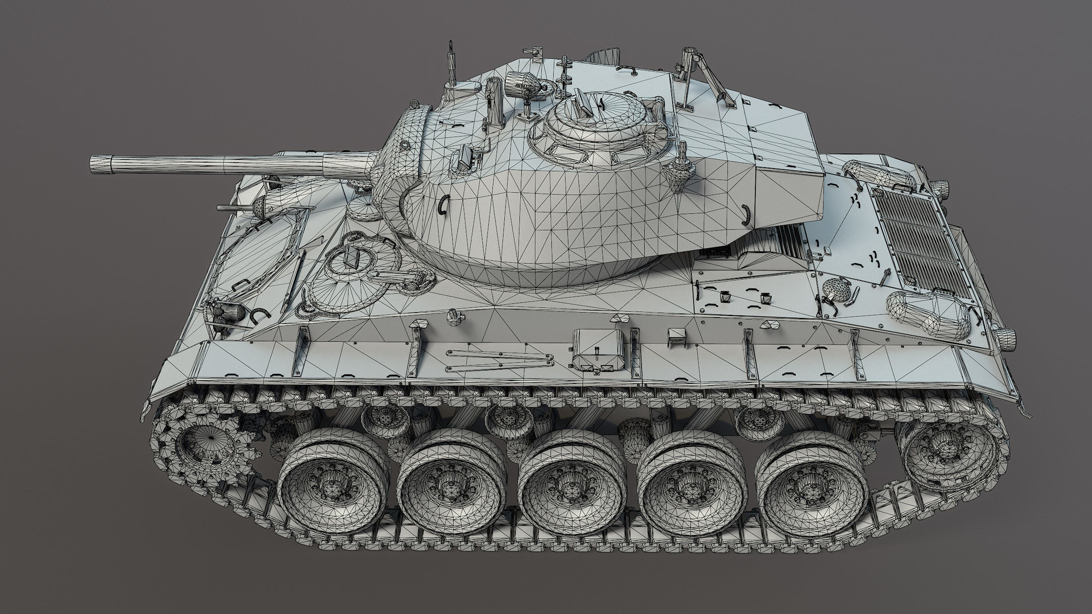 M24 Chaffee Low-poly 3D model_14