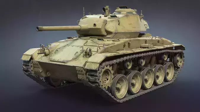 M24 Chaffee Low-poly 3D model