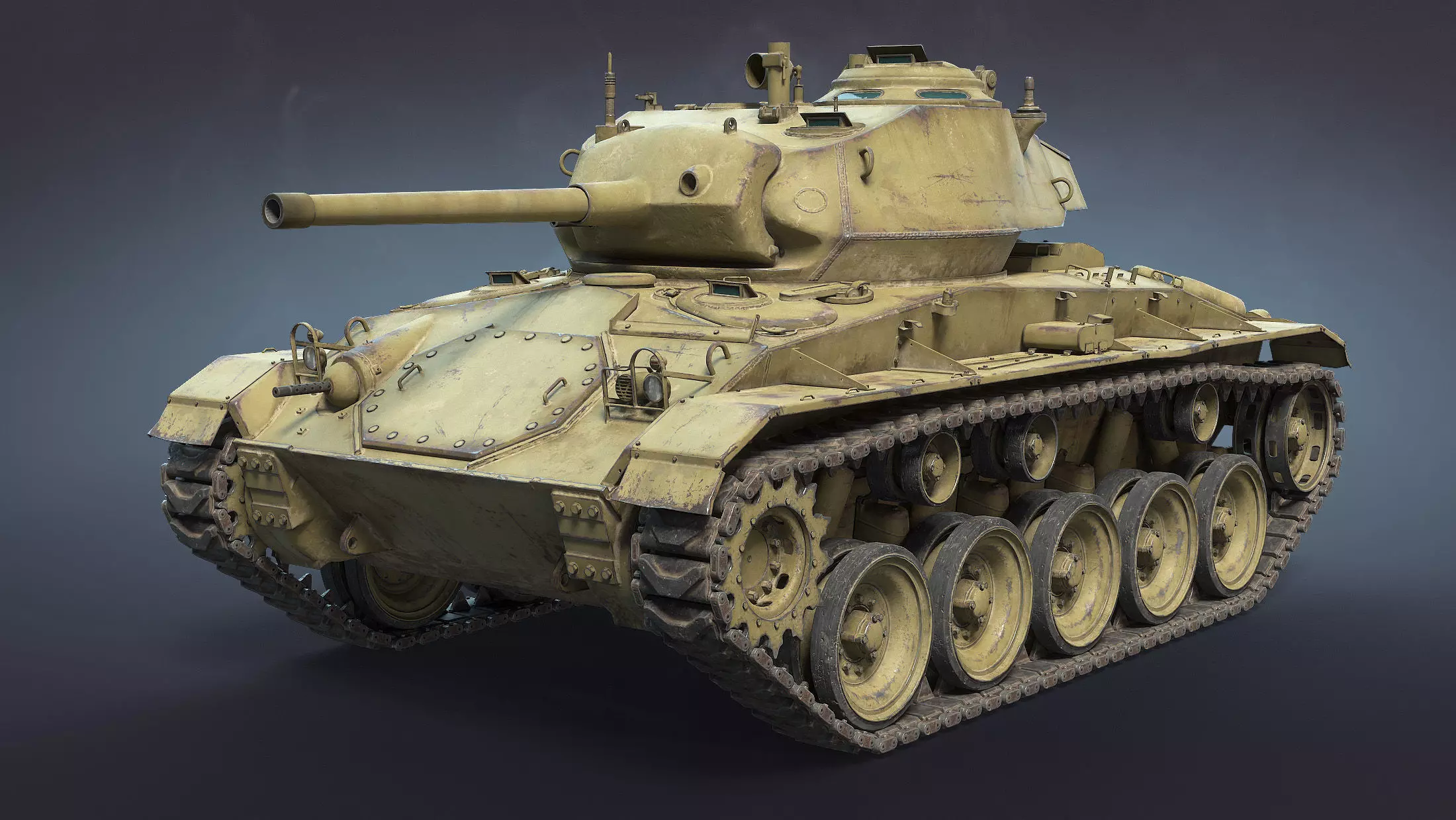 M24 Chaffee Low-poly 3D model_0