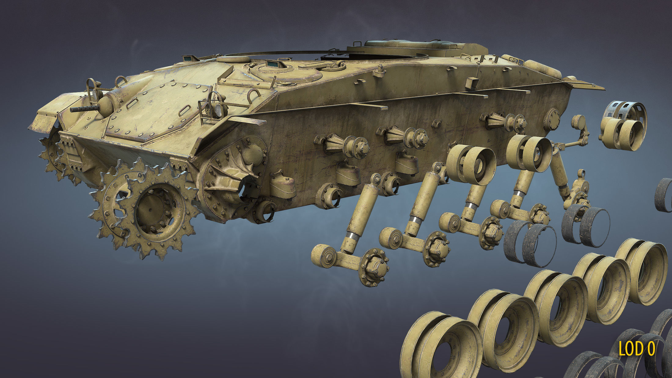 M24 Chaffee Low-poly 3D model_28