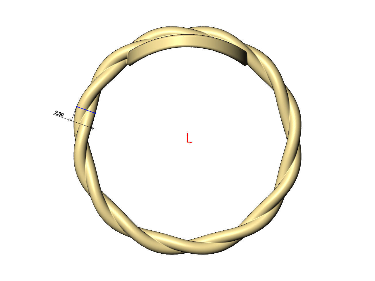 Braided rope coin ring US sizes 5to9 3D print model_6