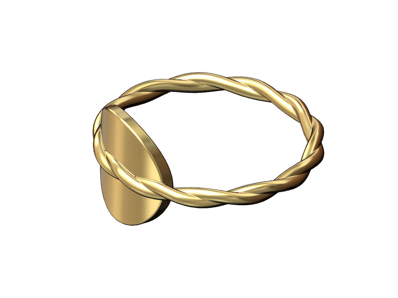 Braided rope coin ring US sizes 5to9 3D print model_4
