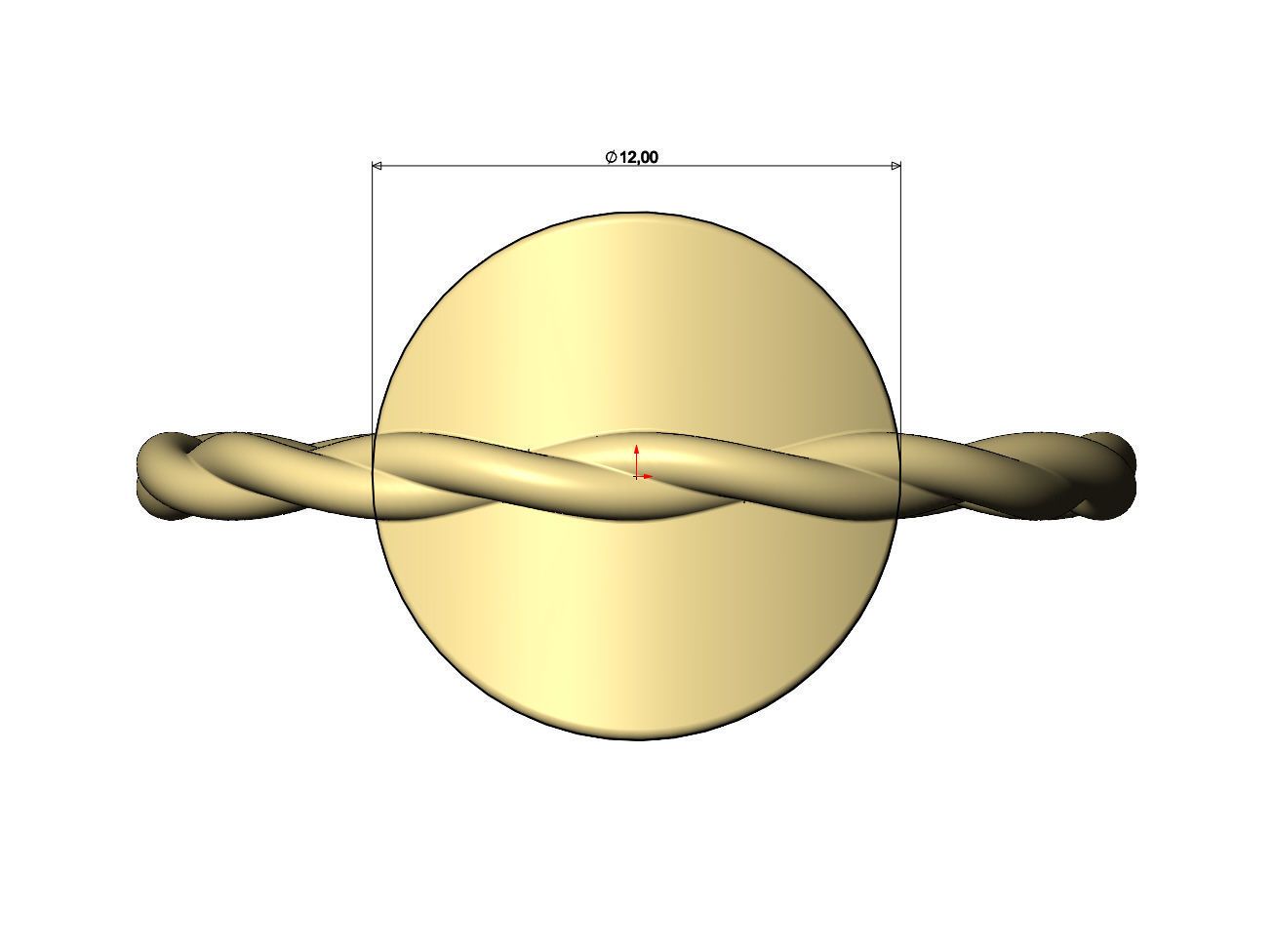 Braided rope coin ring US sizes 5to9 3D print model_8