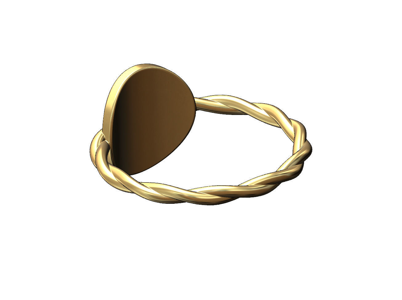 Braided rope coin ring US sizes 5to9 3D print model_5