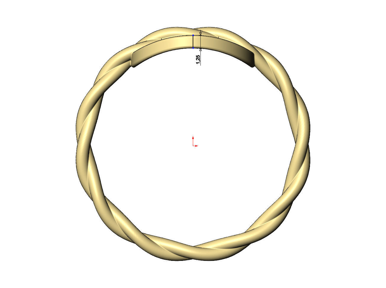 Braided rope coin ring US sizes 5to9 3D print model_7