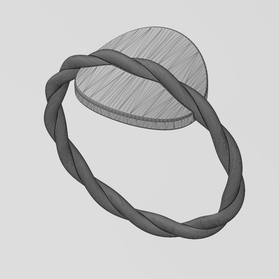 Braided rope coin ring US sizes 5to9 3D print model_13