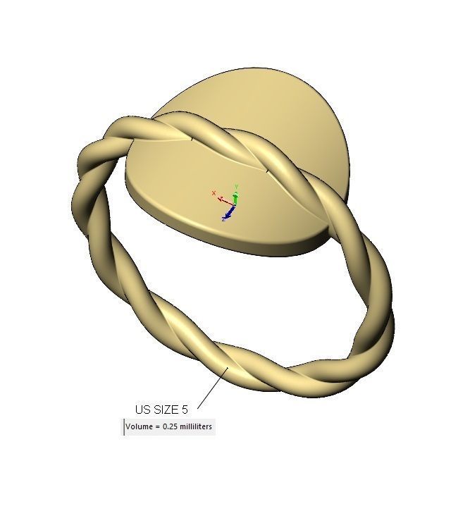 Braided rope coin ring US sizes 5to9 3D print model_15
