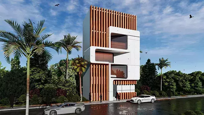 Modern Building N26  3D model 5